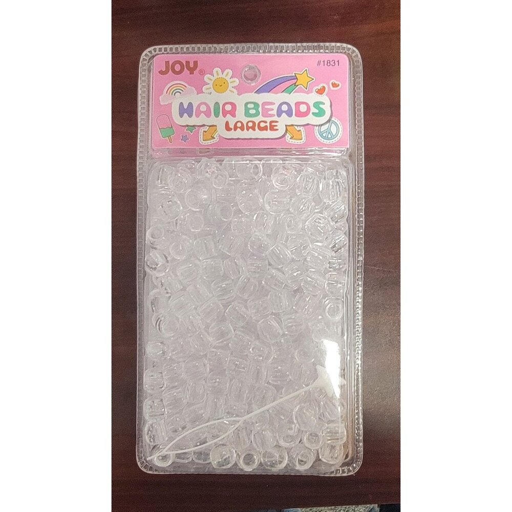 Joy Hair Beads Large Clear Plastic Beading Kit For Braiding & Styling